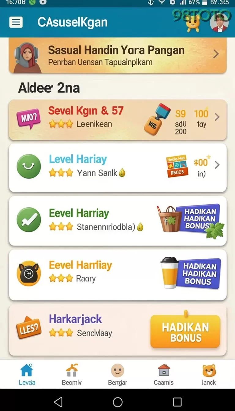 Galeri pratinjau visual 98toto build APK resmi terbaru